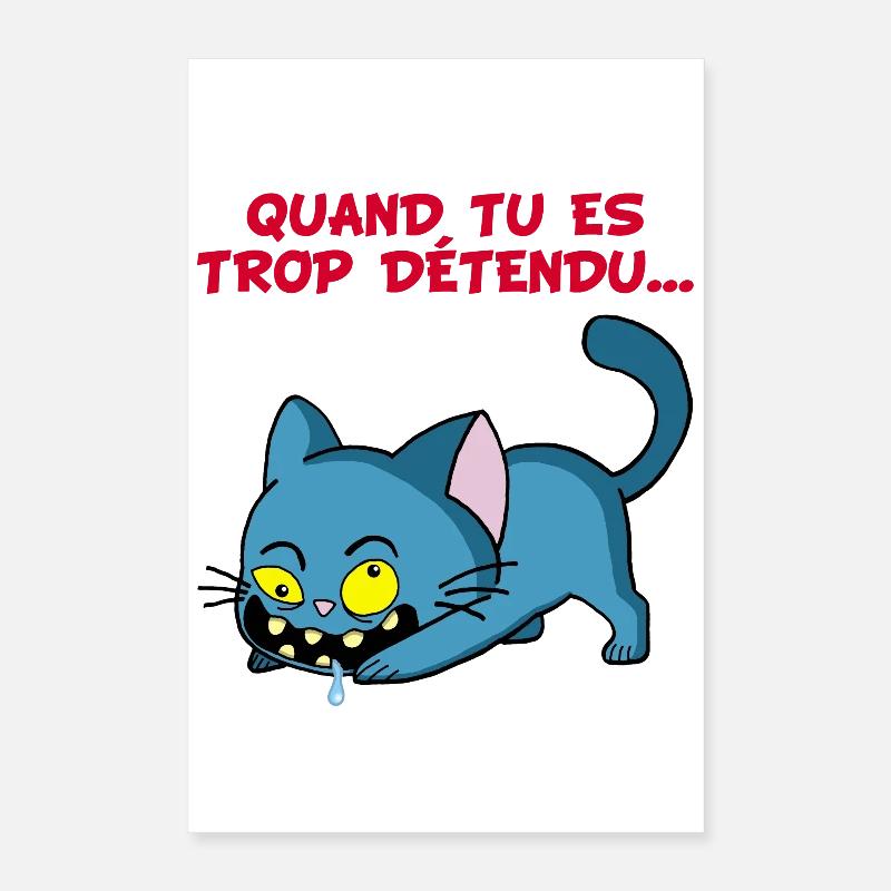 Chat manga détendu Poster 40 x 60 cm