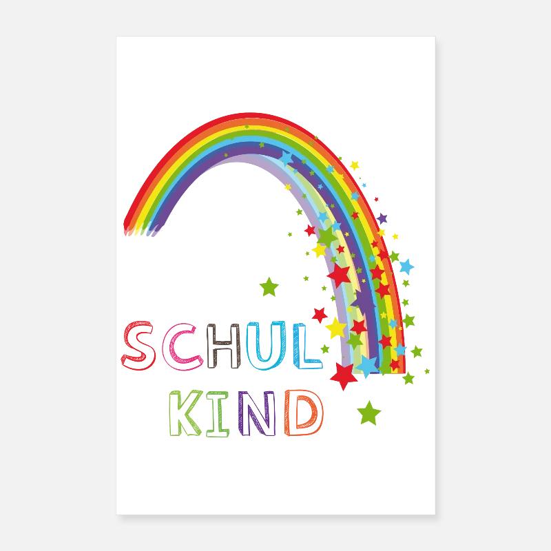 Schulkind Regenbogen Poster 40x60 cm