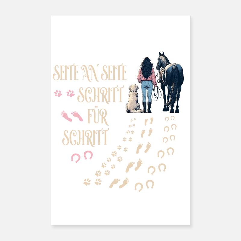 Maîtresse Chien et Cheval Poster 40 x 60 cm