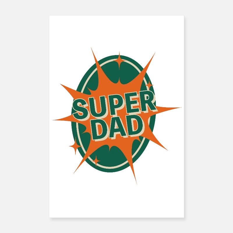 Conception de style bande dessinée Super Dad Poster 40 x 60 cm