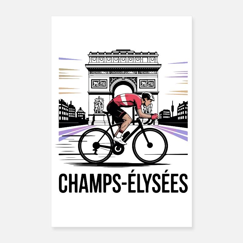 Final sprint on the Champs-Élysées - Cycling Poster 16" x 24" (40x60 cm)
