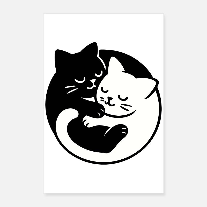 Chats Yin-Yang Poster 40 x 60 cm