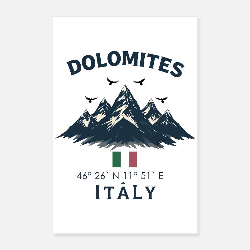 Mountains Dolomites Italy Design Poster 16" x 24" (40x60 cm)