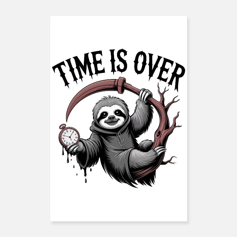 Paresseux Grim Reaper Time Poster 40 x 60 cm