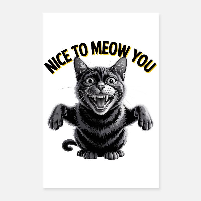 Sympa à miauler ton chat Poster 40 x 60 cm