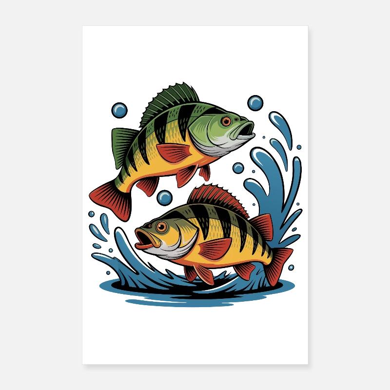 Deux perches – Conception de pêcheurs pour pêcheurs sportifs Poster 40 x 60 cm
