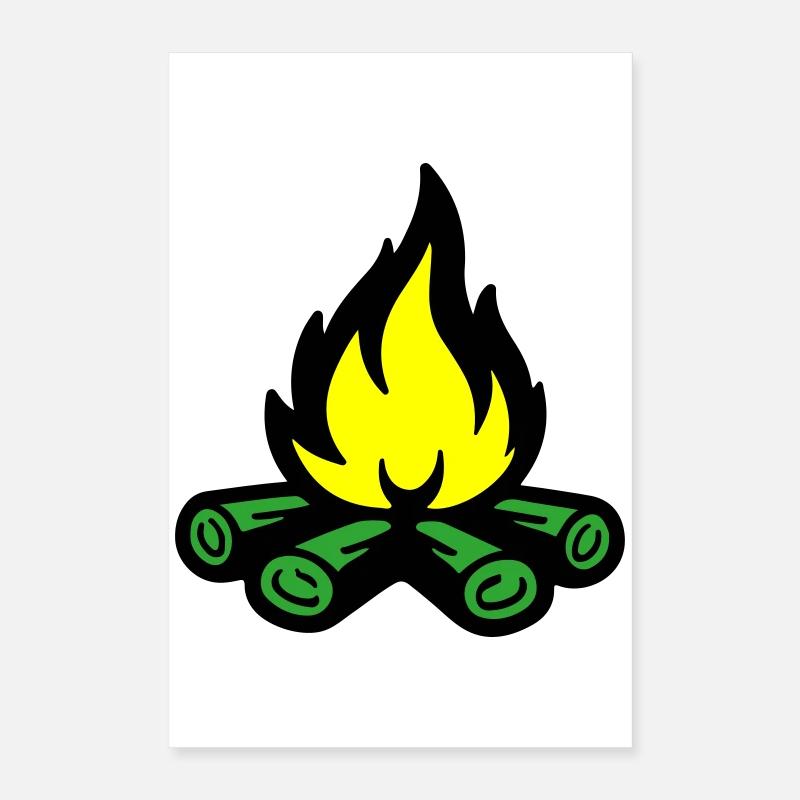 Flamme symbolique du feu de camp Poster 40 x 60 cm