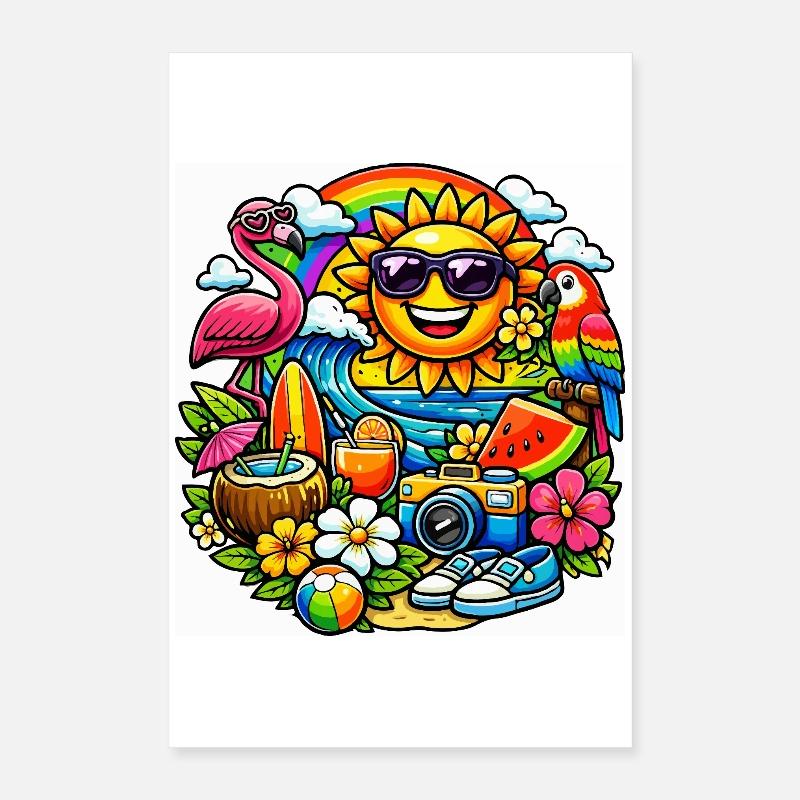 Sun-drenched tropical summer design Poster 16" x 24" (40x60 cm)