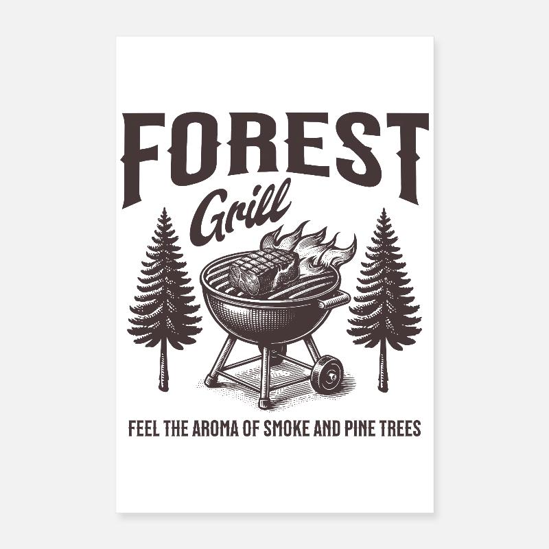 Forest Grill Holzaromen Poster 40x60 cm