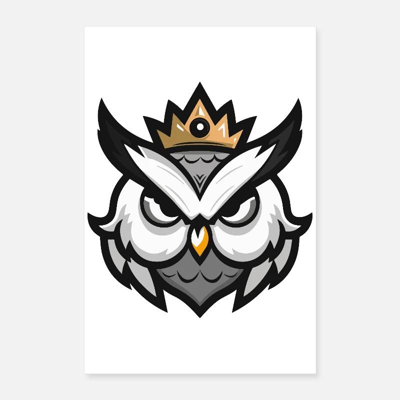 Eule Kopf Krone Poster 40x60 cm