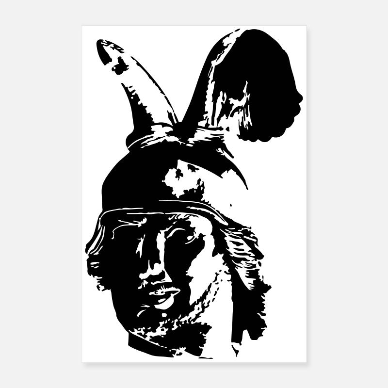 Kopf des Hermannsdenkmals - einfarbig, schlicht Poster 40x60 cm