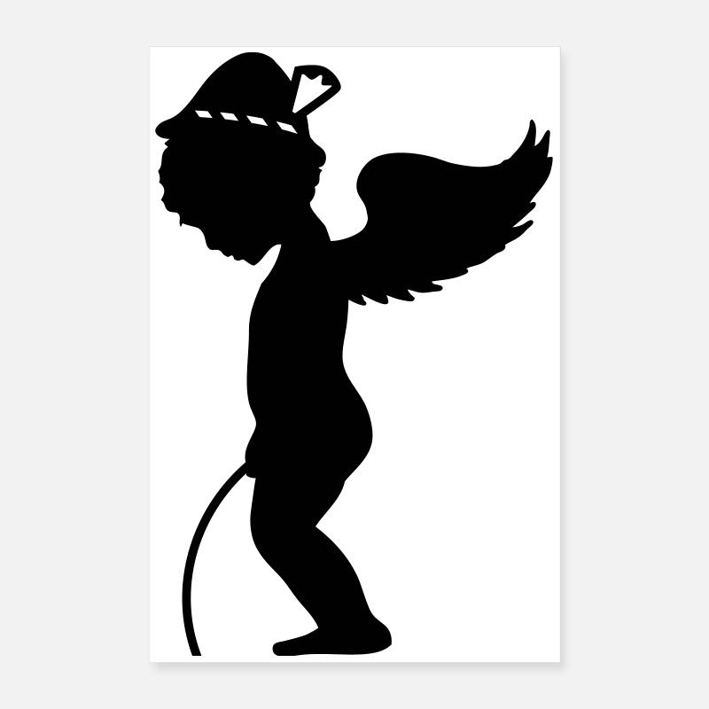 Pee break at the - Angel pees Poster 16" x 24" (40x60 cm)