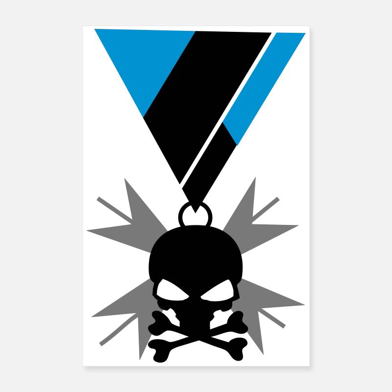 Médaille Skull Skull and Bones Poster 40 x 60 cm