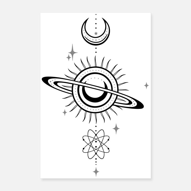 Universe Galaxy Planets Atom Poster 16" x 24" (40x60 cm)