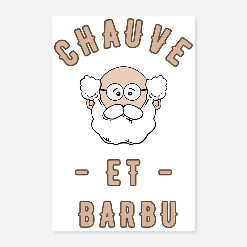 Glatze und bärtig Poster 40x60 cm