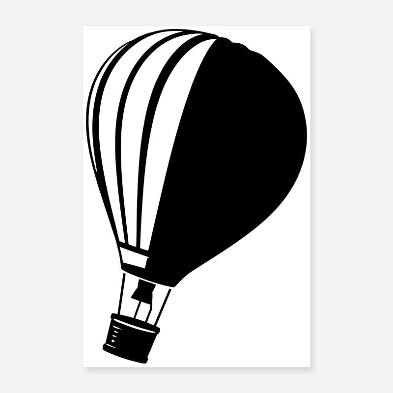 Silhouette classique de montgolfière Poster 40 x 60 cm
