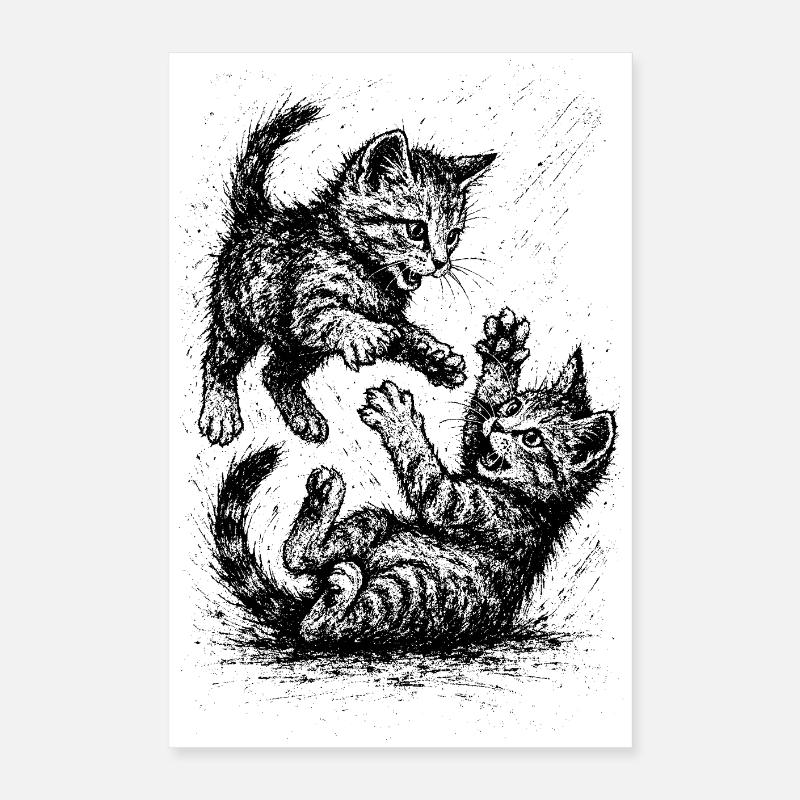 Cat Row Poster 40x60 cm