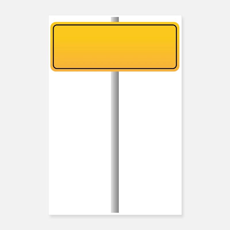 panneau de rue jaune Poster 40 x 60 cm