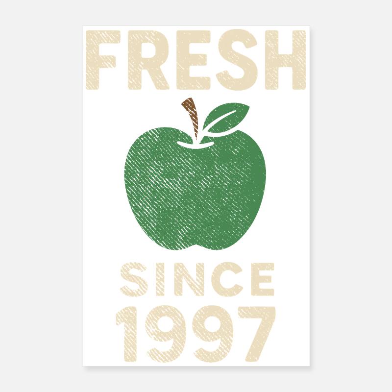 Fresh Since 1997 – Vintage Apfel Design Poster 40x60 cm