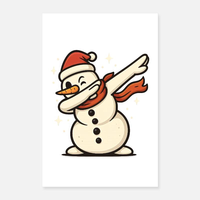 Dabbing Snowman Dab Snowman Poster 16" x 24" (40x60 cm)
