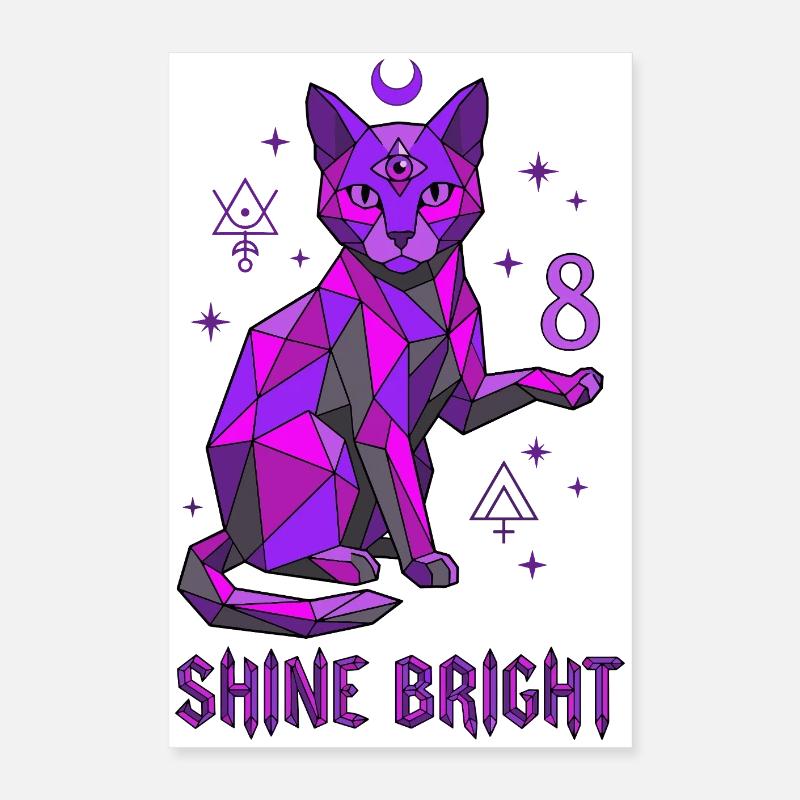 8. Geburtstag Mystische Katze Poster 40x60 cm