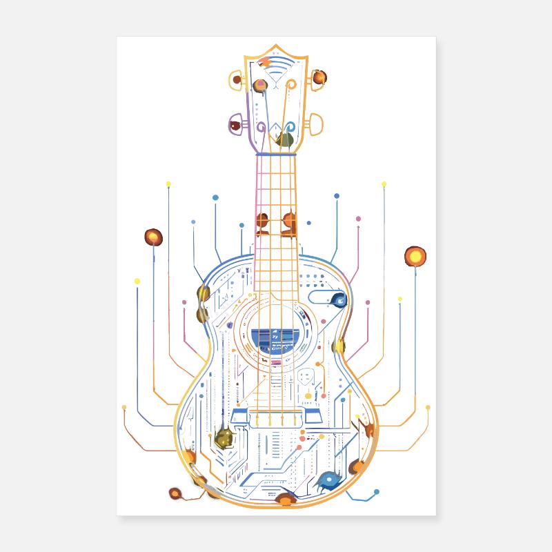 Ukulele Zeichnung Poster 40x60 cm