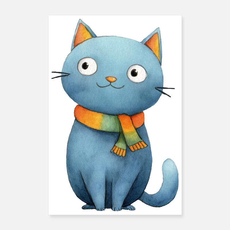 Petit chat style conte magique Poster 40 x 60 cm