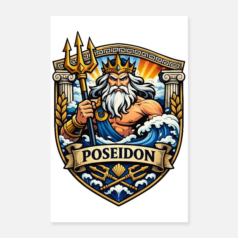Poseidon Meeresgott  Poster 40x60 cm