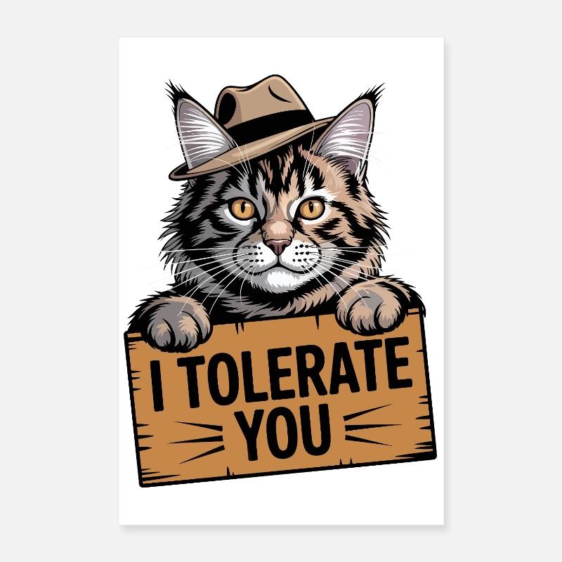Tolerant Cat Poster 16" x 24" (40x60 cm)
