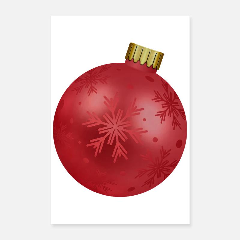 Cadeau de ventre de bébé enceinte boule de Noël Poster 40 x 60 cm