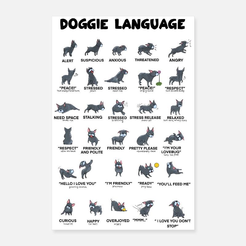 Doggie Language Poster 16" x 24" (40x60 cm)