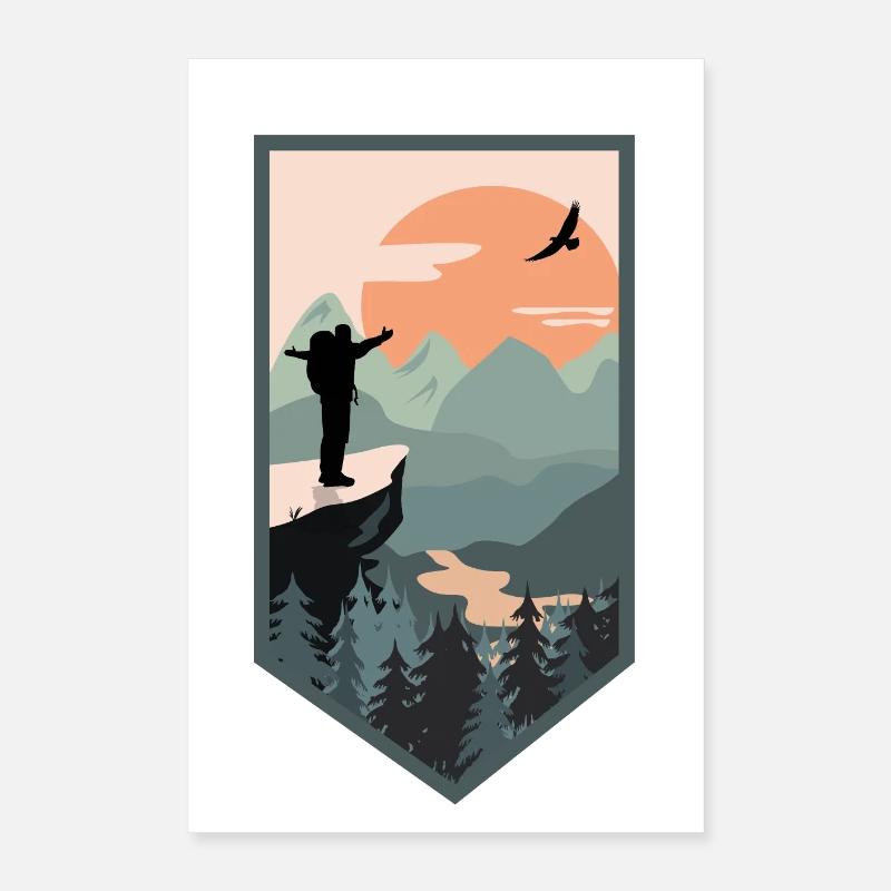 Hiking Poster 16" x 24" (40x60 cm)