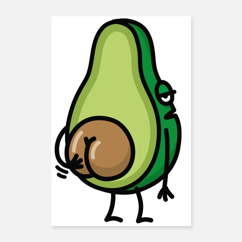 Funny avocado butt scratch ass gift idea Poster 16" x 24" (40x60 cm)