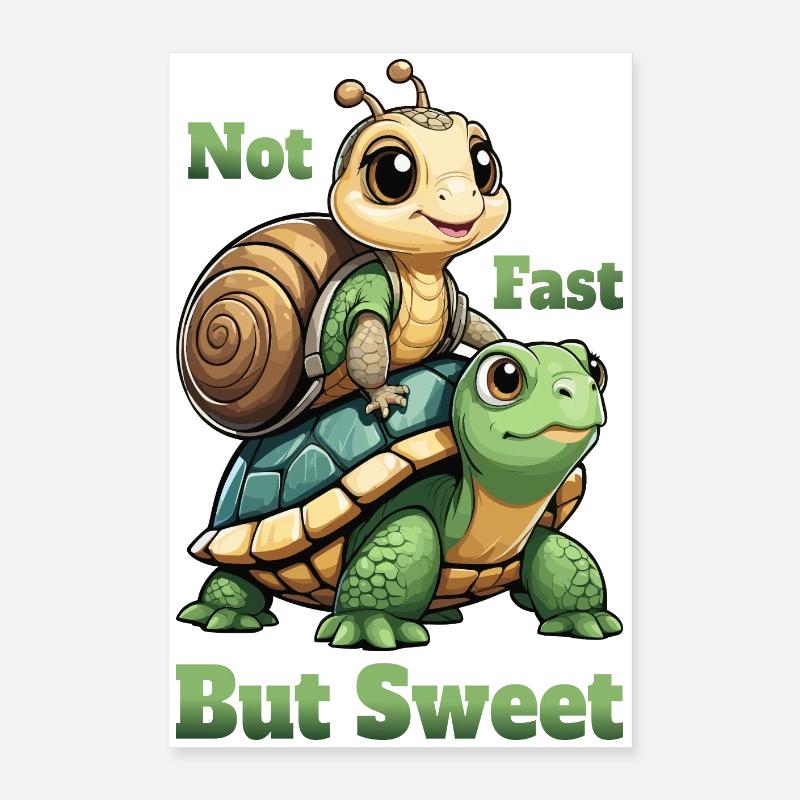 Turtle and Snail Poster 16" x 24" (40x60 cm)