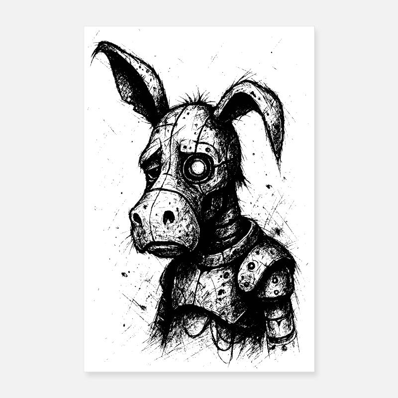 âne triste Poster 40 x 60 cm