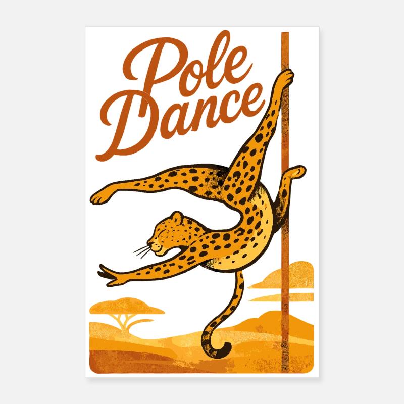Pole Dance Leopardin Poledancerin Geschenk Poster 40x60 cm