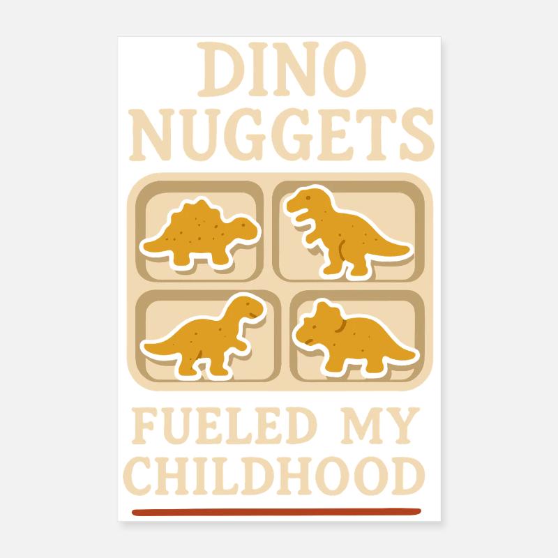 Dino Nuggets Nostalgie Drôle Snack Dinosaure Poster 40 x 60 cm