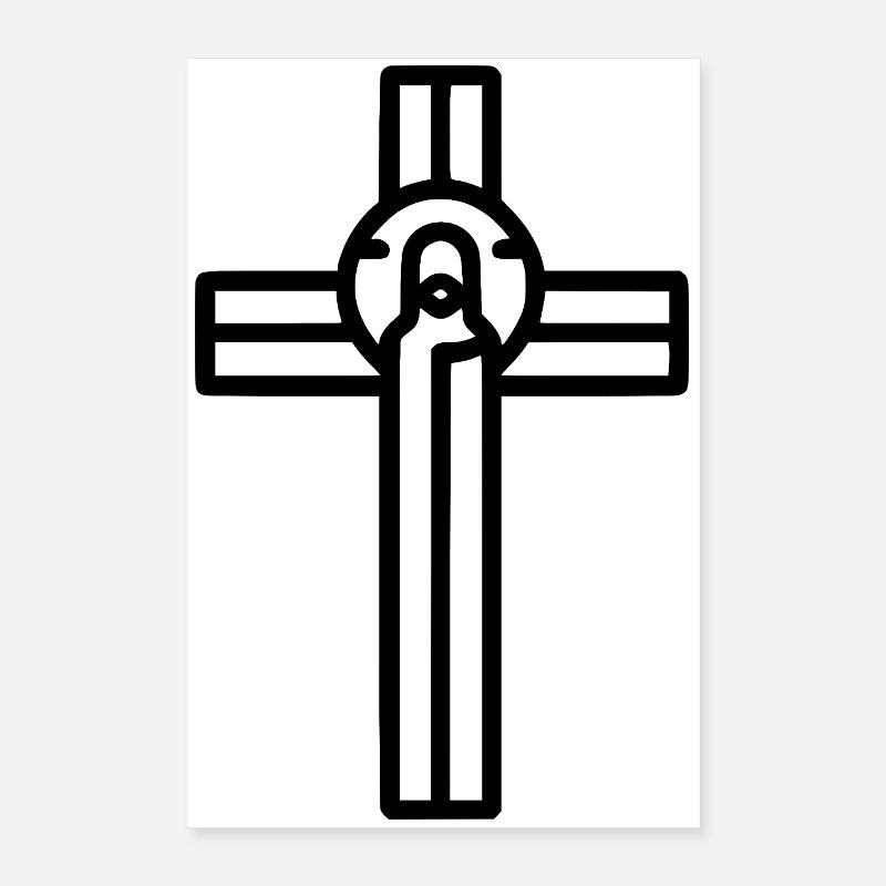 Le Logos – Le Ressuscité devant la Croix Poster 40 x 60 cm