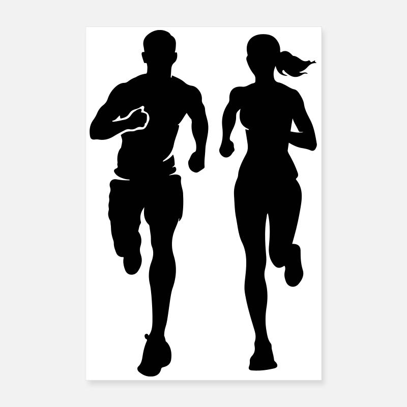 Marathonläufer Team Silhouette Marathon Poster 40x60 cm