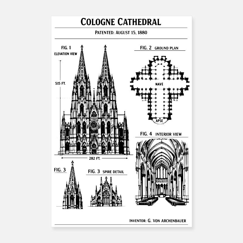Cologne Cathedral Poster 16" x 24" (40x60 cm)