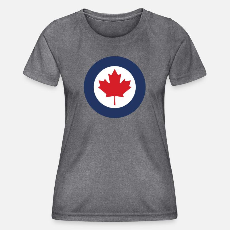 Canada aeronautical cockade standard version - Women's Functional T-Shirt - dark melange 