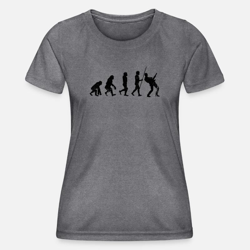 Evolution guitar player - Women's Functional T-Shirt - dark melange 