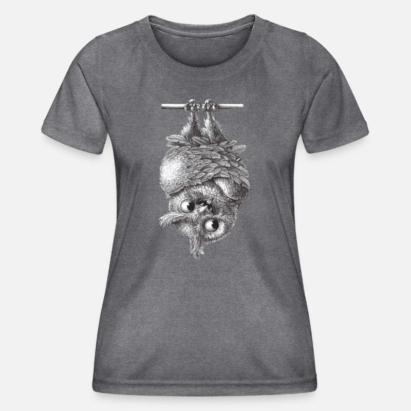 Vampire Owl - Dracula Owl - Women's Functional T-Shirt - dark melange