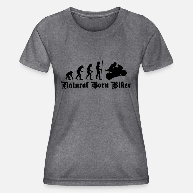 evolution_biker - Women's Functional T-Shirt - dark melange 
