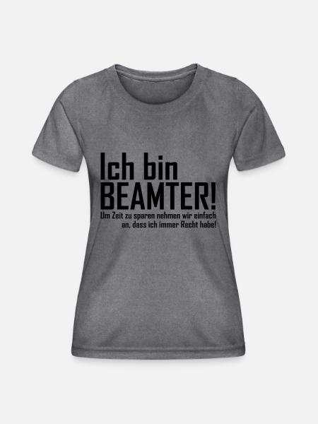beamter - Frauen Funktions-T-Shirt - dunkle Melange 