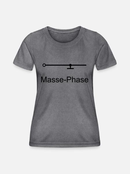 Masse-Phase - Frauen Funktions-T-Shirt - dunkle Melange