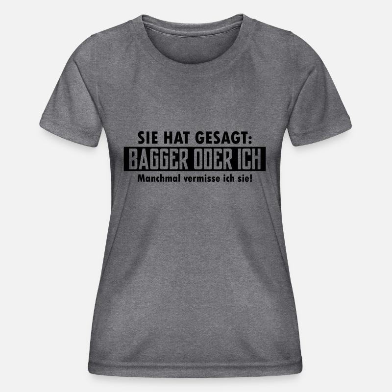 bagger oder ich - Frauen Funktions-T-Shirt - dunkle Melange 