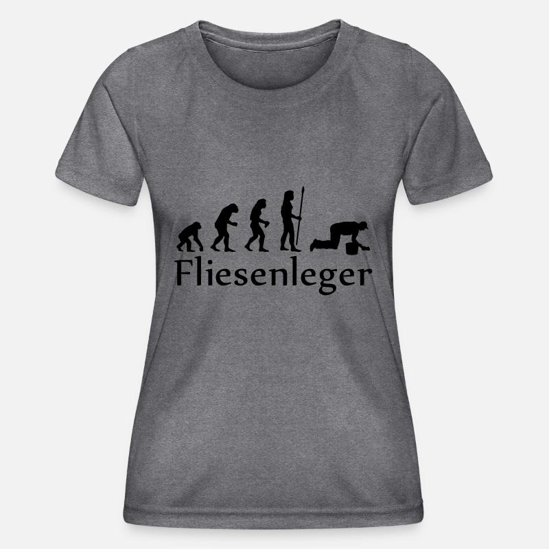 evolution_fliesenleger - Women's Functional T-Shirt - dark melange 