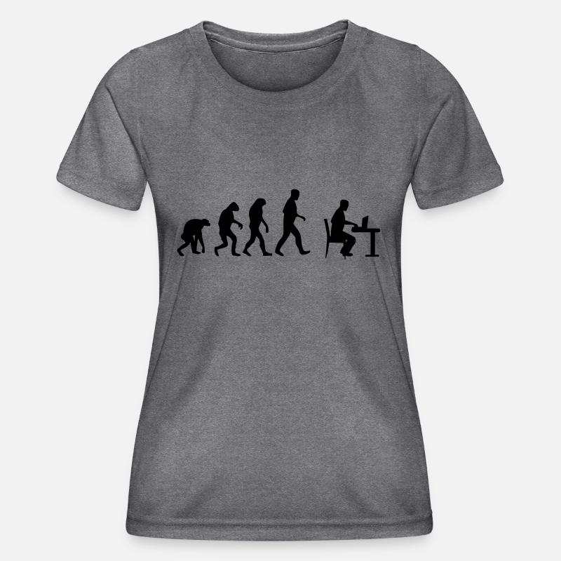 laptop evolution - Women's Functional T-Shirt - dark melange 