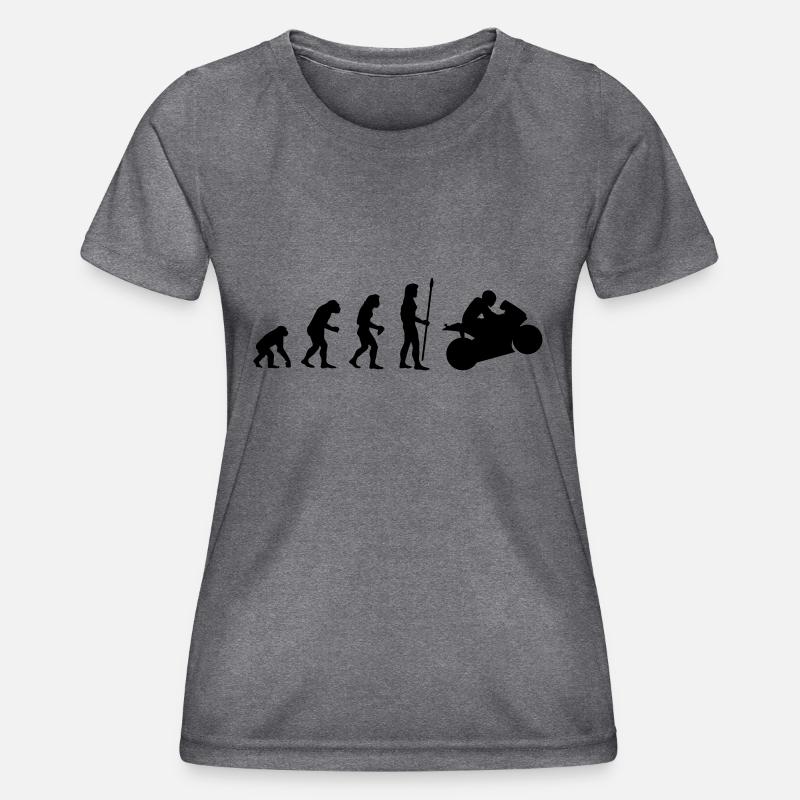 evolution_motorbike1 - Women's Functional T-Shirt - dark melange 